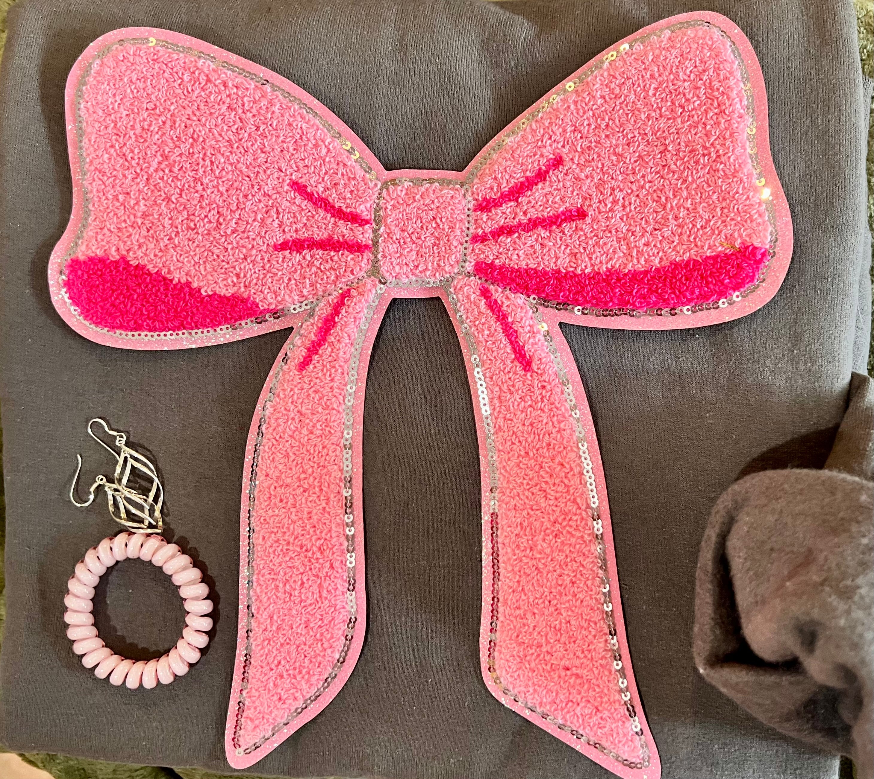 PINK BOW- Chenille