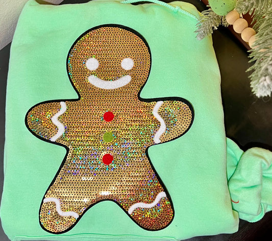 Gingerbread chenille and sequin patch