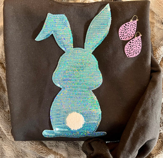 Blue Iridescent Sequin Bunny