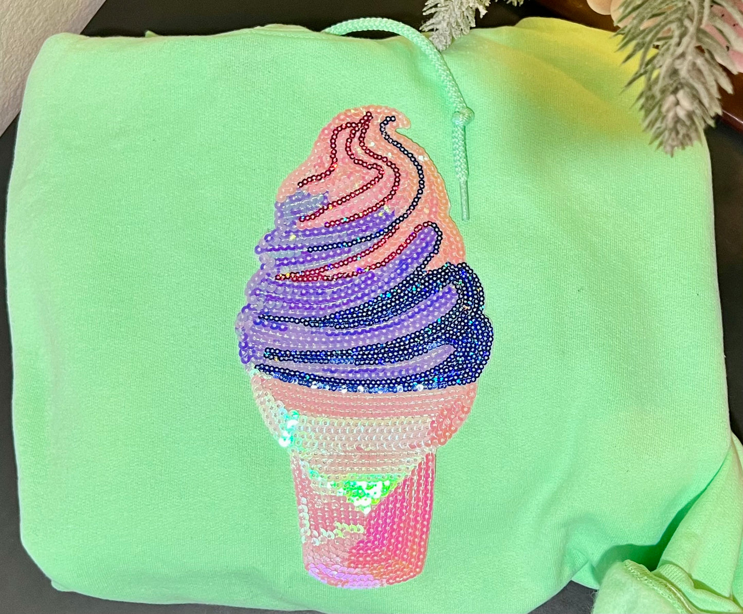 Ice Cream Sequin patch