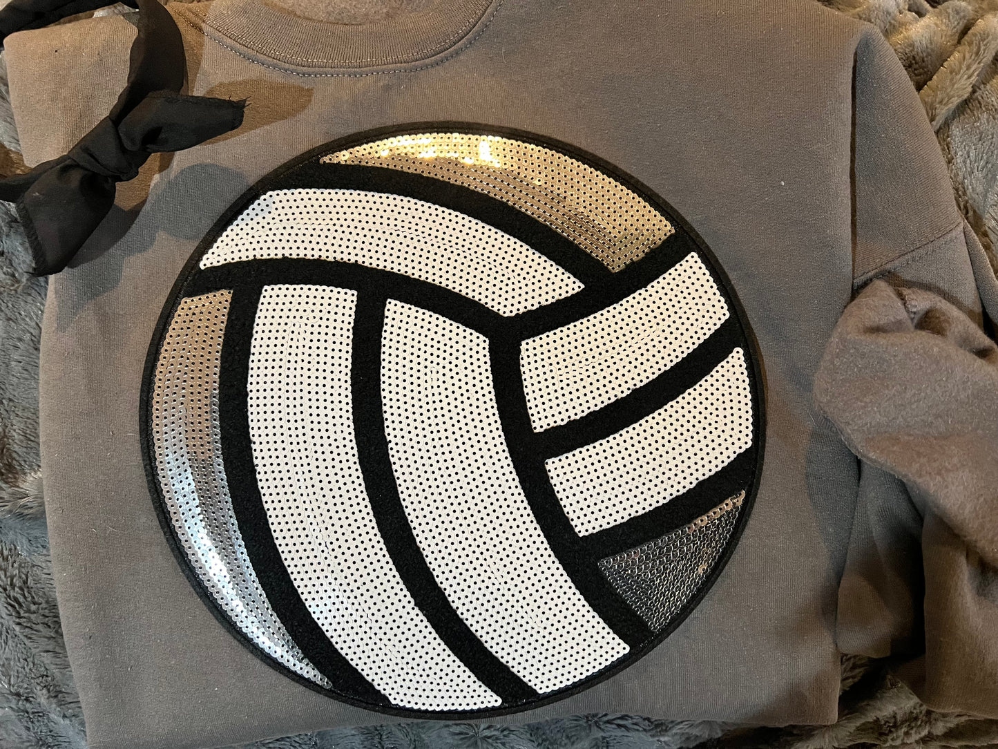 Volleyball Chenille and Sequin Patch